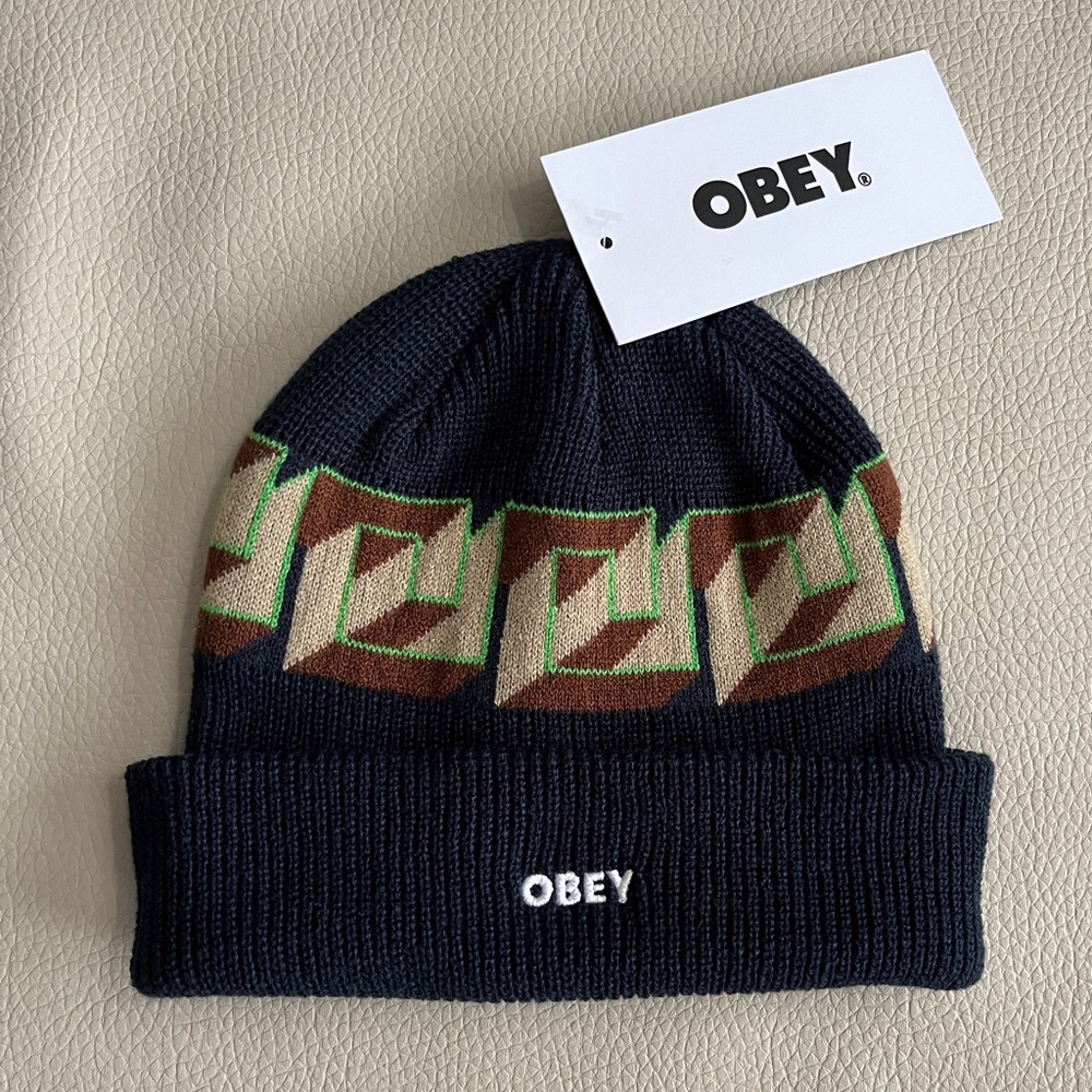 NWT - Obey Adult Hathoric Moonlit Ocean Navy Beanie